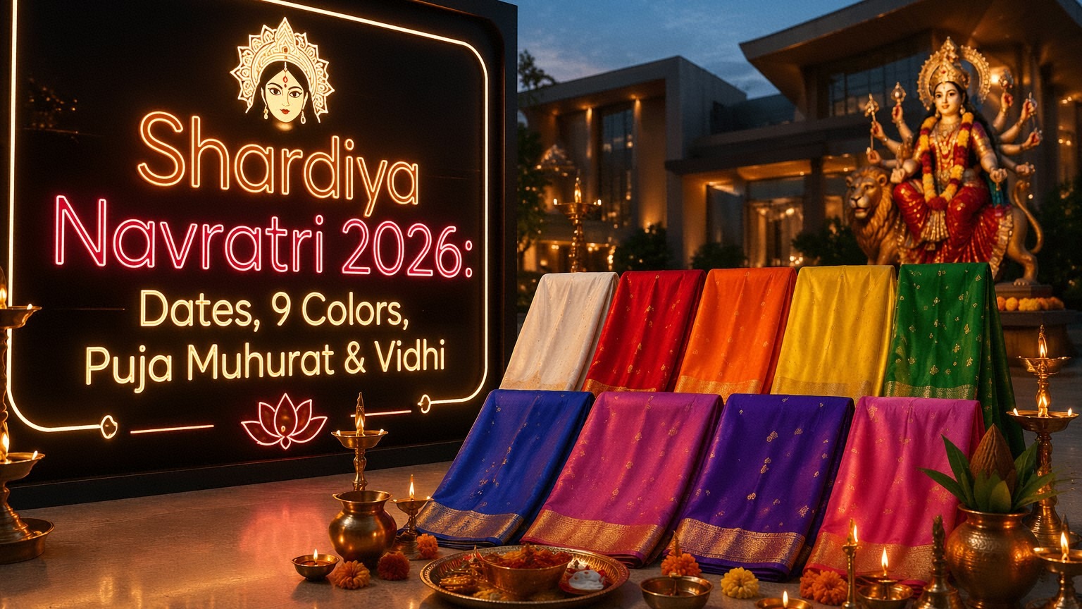 Shardiya Navratri 2026: Dates, 9 Colors, Puja Muhurat & Vidhi
