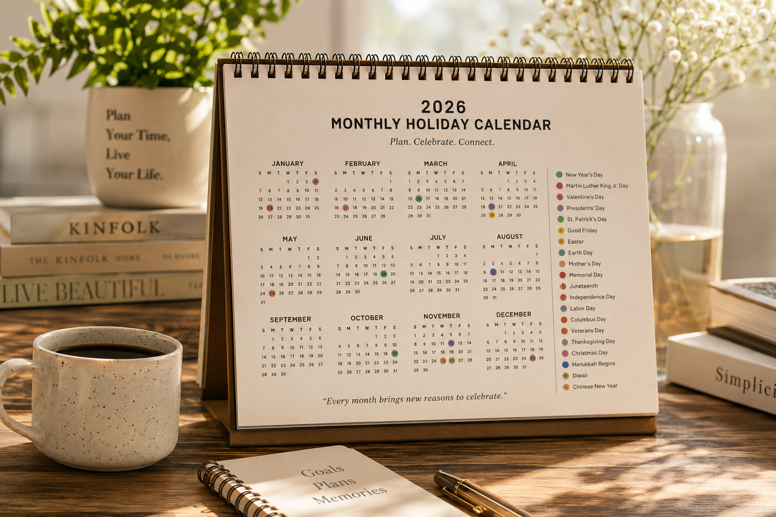 Monthly Holiday Calendar 2026: Complete Month-by-Month Guide to Public Holidays, Observances & Planning